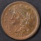 1856 HALF CENT  BU  LIGHT OLD CLEANING