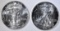 2-BU 1993 AMERICAN SILVER EAGLES