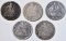 5 SEATED LIBERTY DIMES MOSTLY VG SOME VF-XF