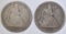 1843-O & 1845-O SEATED DOLLARS BOTH GOOD