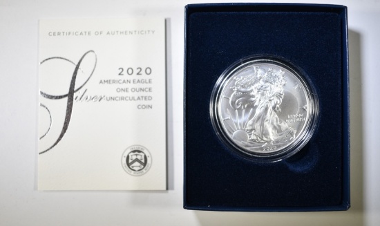 2020-W SILVER EAGLE ORIG BOX/COA