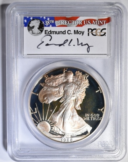 1988-S SILVER EAGLE PCGS PR-69 DCAM EDMOND MOY