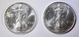 2 1993 AMERICAN SILVER EAGLES