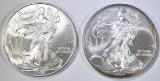 2008 & 2009 BU AMERICAN SILVER EAGLES