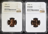 2-1964 LINCOLN CENTS NGC PF-68 RED