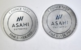 2-ONE OUNCE .999 SILVER ASAHI SILVER ROUNDS