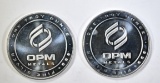 2-ONE OUNCE .999 SILVER OPM SILVER ROUNDS