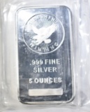 FIVE OUNCE .999 SILVER BAR SUNSHINE MINT