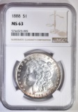 1888 MORGAN DOLLAR NGC MS-63