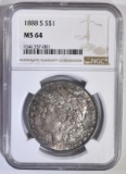 1888-S MORGAN DOLLAR NGC MS-64