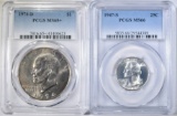 LOT OF 2 PCGS GRADED COINS: