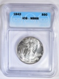 1942 WALKING LIBERTY HALF DOLLAR  ICG MS-66