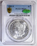 1881-S MORGAN DOLLAR  PCGS MS-64 CAC