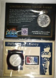 1986 & 2006 SILVER EAGLES ON HISTORY CARDS