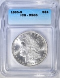 1885-O MORGAN DOLLAR ICG MS-65