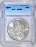 1890 MORGAN DOLLAR ICG MS-65