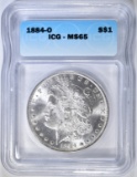 1884-O MORGAN DOLLAR ICG MS-65