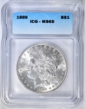 1889 MORGAN DOLLAR ICG MS-65