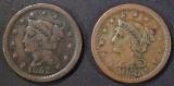 1852 FINE & 1853 XF LARGE CENTS