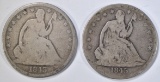 1843-O & 1845-O SEATED DOLLARS BOTH GOOD