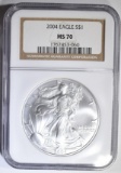 2004 AMERICAN SILVER EAGLE NGC MS-70