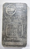 FIVE OUNCE .999 SILVER BAR GOLD WAY ASSAYERS