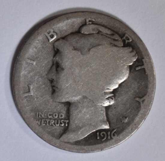 1916-D MERCURY DIME  GOOD