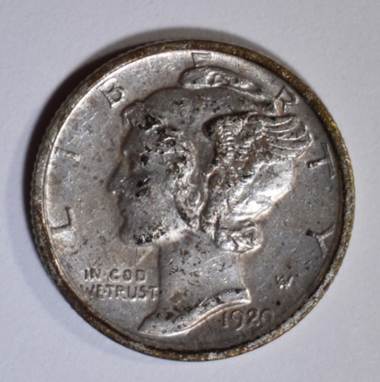 1920-S MERCURY DIME  CH AU