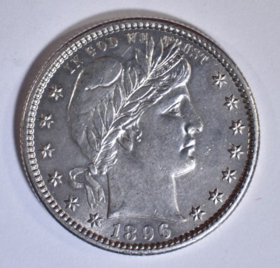 1896-S BARBER QUARTER  CH/GEM BU