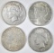 LOT OF 4 SILVER DOLLARS: