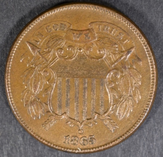 1865 2 CENT PIECE AU