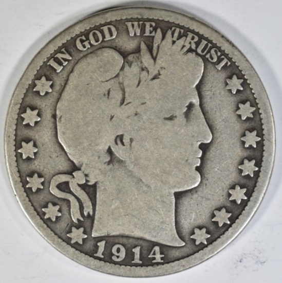 1914 BARBER HALF DOLLAR GOOD