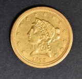1843-O SD GOLD $2.5 LIBERTY  VERY CH ORIG UNC