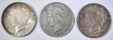 1922, 1923 & 1934 CIRC PEACE DOLLARS