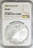 2006 AMERICAN SILVER EAGLE NGC MS-69