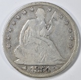 1854 SEATED LIBERTY HALF DOLLAR  VG