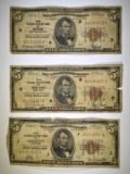 3 $5 FEDERAL RESERVE BANK NOTES