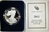 2011 PROOF AMERICAN SILVER EAGLE ORIG BOX/COA