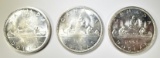 3-1965 CANADIAN SILVER DOLLARS