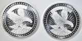 2-ONE OUNCE .999 SILVER ROUNDS LIBERTY/FREEDOM