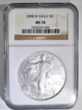 2008-W AMERICAN SILVER EAGLE NGC MS-70