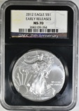 2012 SILVER EAGLE NGC MS-70 EARLY RELEASES