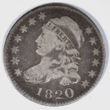 1820 LARGE 0 BUST DIME VF