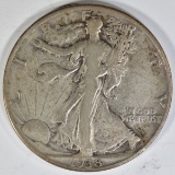 1938-D WALKING LIBERTY HALF DOLLAR, F/VF