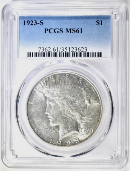 1923-S PEACE DOLLAR PCGS MS-61