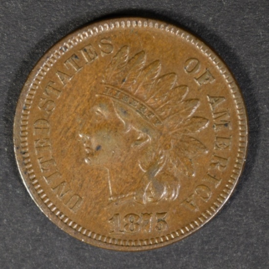 1875 INDIAN CENT XF+