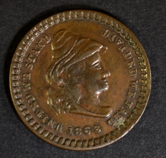 1863 PATRIOTIC CIVIL WAR TOKEN