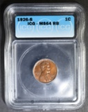 1926-S LINCOLN CENT ICG MS-64 RB
