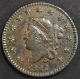 1827 LARGE CENT  XF