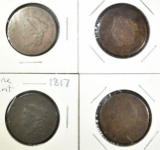 LOT OF 4 LARGE CENTS: